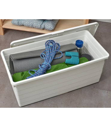 Úložná plastová krabice s víkem velká, bílá 38 x 76 x 30 cm