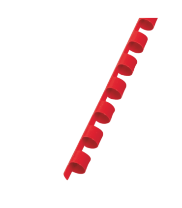 Plastové hřbety GBC, 8 mm, červené, 100 ks, kapacita 45 listů