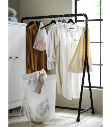 Šatní stojan na oblečení pro vnitřní a venkovní použití, černá, 148 x 117 x 59 cm