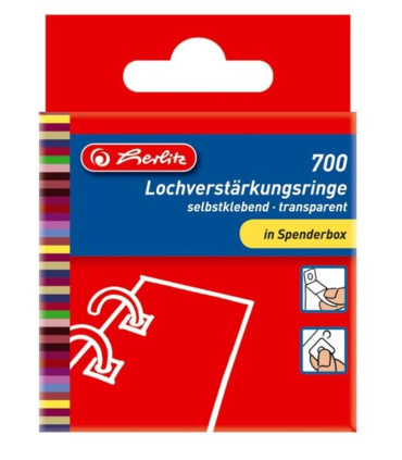 Zpevňovací kroužky Herlitz - transparentní, 700 ks