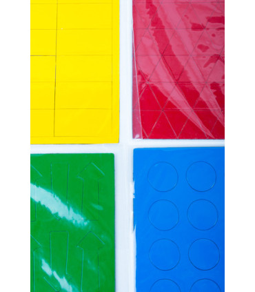 Magnetické symboly 4 listy A4 (obdélník, šipka, kolečko, trojúhelník)