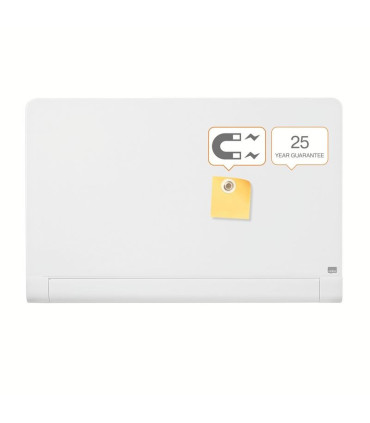 Skleněná tabule Nobo s výklopnou lištou, 99x56 cm, bílá