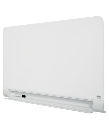 Skleněná tabule Nobo s výklopnou lištou, 99x56 cm, bílá