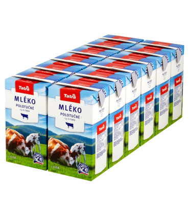 Trvanlivé mléko Tatra 1,5 % polotučné, 1 l