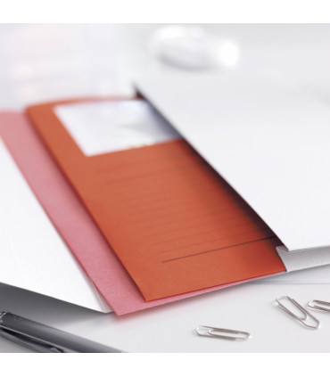 Zakládací obal L s okénkem - A4, papírový, červený, 1 ks