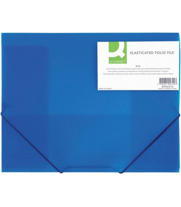 Desky Q-Connect A4 s gumičkou, transparentní, modrá