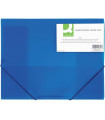 Desky Q-Connect A4 s gumičkou, transparentní, modrá