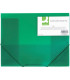 Desky Q-Connect A4 s gumičkou, transparentní, zelená