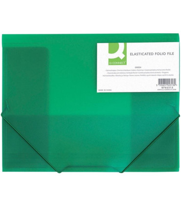 Desky Q-Connect A4 s gumičkou, transparentní, zelená