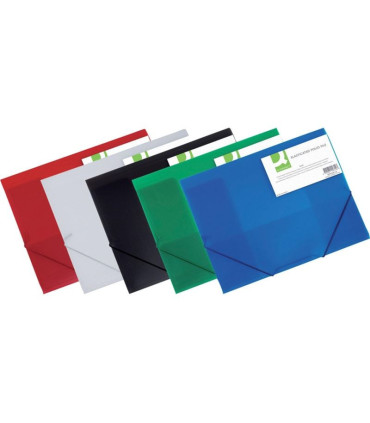 Desky Q-Connect A4 s gumičkou, transparentní, zelená