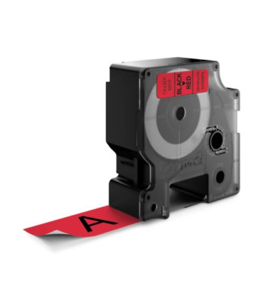 Páska Dymo D1 - červená, šířka 24 mm, návin 7 m, černé písmo