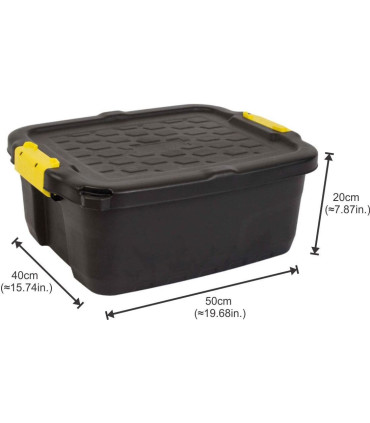 Plastová krabice Strata Heavy Duty - černá, 24 l