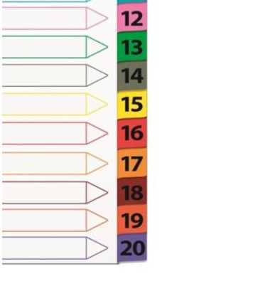 Papírové rozlišovače Q-Connect - A4, s barevným okrajem, sada 1-20