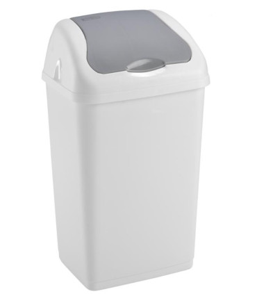 Odpadkový koš HDR - výklopný, šedo/bílý, 35 l