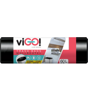 Pytle na odpadky - zatahovací, 60 l, 25 mic, 15 ks