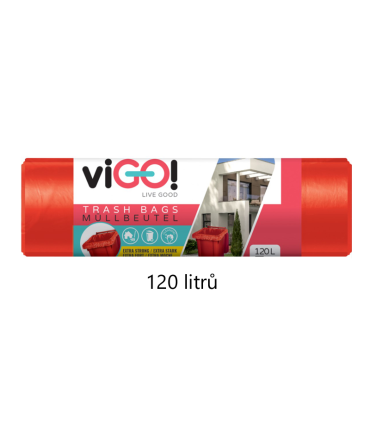 Pytle na odpadky na tříděný odpad - červené, 120 l, 45 mic, 7 ks