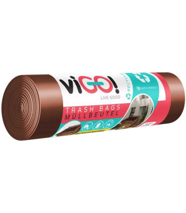 Pytle na odpadky na tříděný odpad - hnědé, 120 l, 45 mic, 8 ks