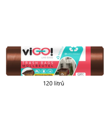 Pytle na odpadky na tříděný odpad - hnědé, 120 l, 45 mic, 8 ks