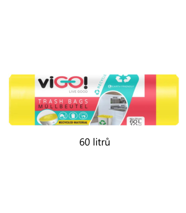 Pytle na odpadky ViGO - 60 l, žluté, 28 mic, 10 ks