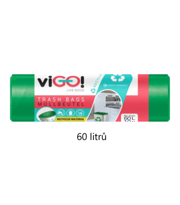 Pytle na odpadky ViGO - 60 l, zelené, 28 mic, 10 ks