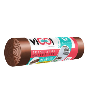 Pytle na odpadky ViGO - 60 l , hnědé, 28 mic, 10 ks