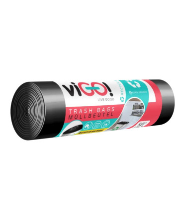 Pytle na odpadky viGO - černé, pevné 35l, LPDE,23 µm, 15 ks