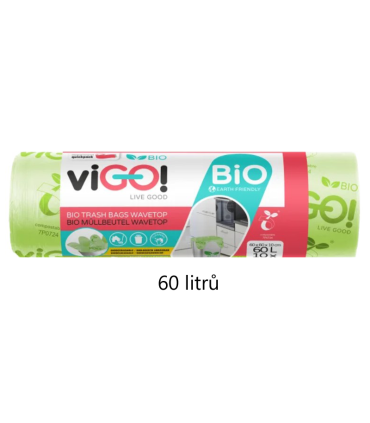 Pytle na odpadky viGO - Bio, zelené, 60 l, 10 ks
