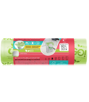 Pytle na odpadky viGO - Bio, zelené, 60 l, 10 ks