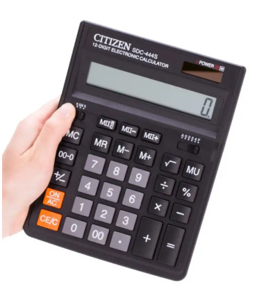 Velká stolní kalkulačka Citizen SDC-444S - 12-míst displej, černá