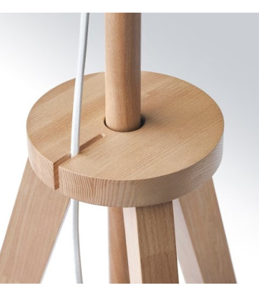 Stojací lampa, jasan/bílá 151 cm