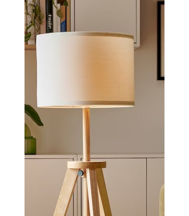 Stojací lampa, jasan/bílá 151 cm