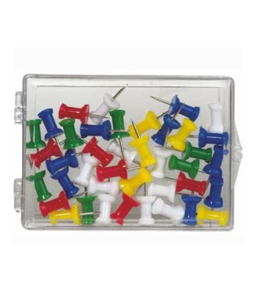 Připínáčky na korkové tabule - barevné, 100 ks