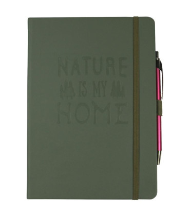 Zápisník DONAU Outdoor - A5, čtverečkovaný, olivový