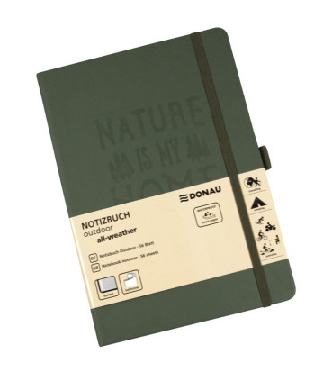 Zápisník DONAU Outdoor - A5, čtverečkovaný, olivový