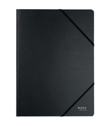 Kartonové desky s gumičkou Leitz RECYCLE - A4, ekologické, černé, 1 ks