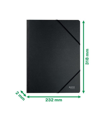 Kartonové desky s gumičkou Leitz RECYCLE - A4, ekologické, černé, 1 ks