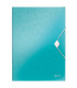 Desky s chlopněmi a gumičkou Leitz WOW - A4, plastové, ledově modré, 1 ks
