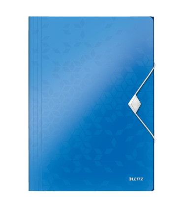 Desky s chlopněmi a gumičkou Leitz WOW - A4, plastové, modré, 1 ks