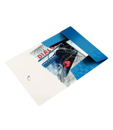 Desky s chlopněmi a gumičkou Leitz WOW - A4, plastové, modré, 1 ks