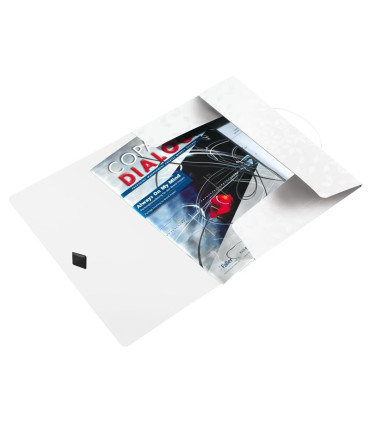 Desky s chlopněmi a gumičkou Leitz WOW - A4, plastové, bílé, 1 ks