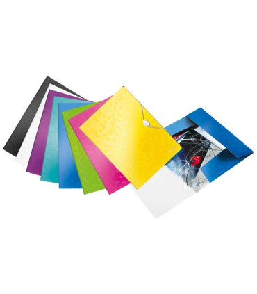 Desky s chlopněmi a gumičkou Leitz WOW - A4, plastové, bílé, 1 ks