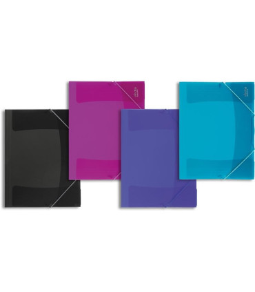 Desky s chlopněmi a gumičkou Electra - A4, plastové, tmavě modré, 1 ks