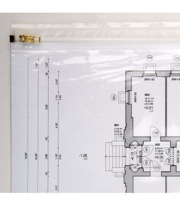 Obal na plány A2 (480 x 640 mm), 110 mic, se zipovým uzávěrem
