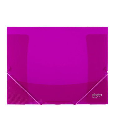 Desky s chlopněmi a gumičkou Electra - A4, plastové, tmavě růžové, 1 ks