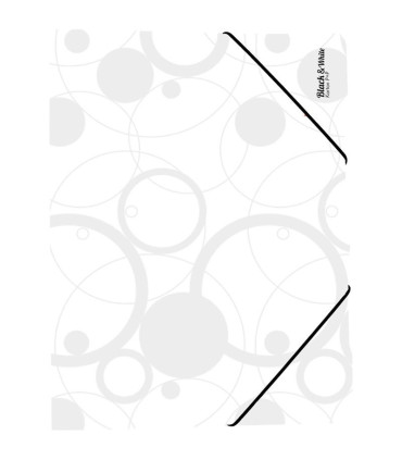 Desky s chlopněmi a gumičkou Black&White - A4, plastové, bílé, 1 ks