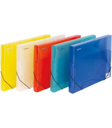Box na spisy s gumičkou Donau - A4, transparentní, 3 cm