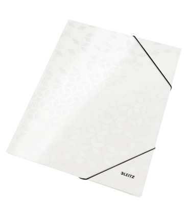 Desky s chlopněmi a gumičkou Leitz WOW - A4, bílé, 1 ks