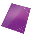 Desky s chlopněmi a gumičkou Leitz WOW - A4, purpurové, 1 ks