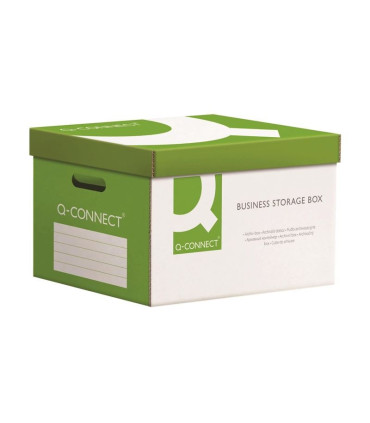 Archivační krabice Q-Connect - bílozelená, s víkem, 51,5 x 30,5 x 35 cm