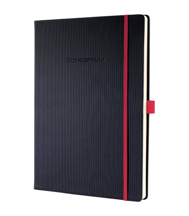 Záznamní kniha Sigel Conceptum - Hardcover, A4, linkovaná, černo-červená